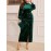 Plus Size - Autumn Winter Women'S Slim Fit Long Sleeve Velvet Dress - Stand Collar Solid Color Ruched Bodycon Pencil Skirt, Large Size Formal Party Evening Dress, Evening Wear, Elegant Design, Highquality Material