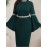 [Plus Size Bell Sleeve Dress] Elegant Plus Size Bell Sleeve Dress - Stretchy & Form-Fitting, Solid Color, Crew Neck, Perfect for Spring/Summer/Fall, Women's Fashion, Sophisticated Style, Elegant Event Attire