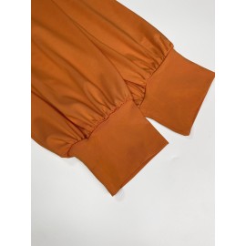 Plus Size Elegant Surplice Neck Maxi Dress - Soft Solid Color, Long Sleeve, Tie Waist, Flattering Fit for Spring & Fall - Women's Comfortable Plus Size Clothing for Everyday Wear