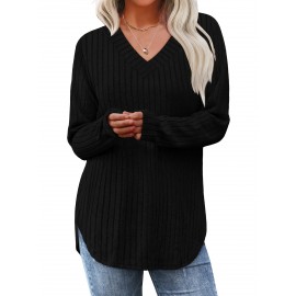 Plus Size, 3pcs Women's Oversized Sweater Set - All-Season V-Neck Sweaters in Beige/, Grey & Dark Brown - Loose-Fit Tunic Tops (Casual to Formal) - Machine Washable Cozy Knitwear for Fall Winter Layering
