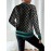 Plus Size, Pink Pullover Sweater - Women's Top with Front Button, Round Neck and Ribbed Hem Detail, Long Sleeve for Spring Summer Autumn