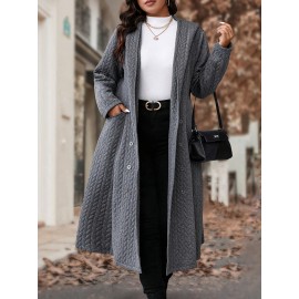 Plus Size, Autumn and Winter Loose Casual Long Thick Sweatshirt Hooded Jacket, Winter Outerwear, Cold Weather Clothing, Stylish Outerwear, Minimalist Design, Pullover Coat, Oversized Hoodie, Men’S Casual Wear, Women’S Fashion