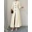 Plus Size, Women's Plus Size Elegant Vintage Button-Front long Coat with Stand Collar - Solid Color Winter Jacket, Machine Washable Fall/Winter Outerwear for Weddings, Parties, Special Events