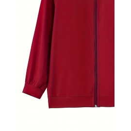 Elegant V-Neck Long Solid Color Cardigan for Women - Chic Non-Stretch Fabric, Perfect for All Seasons, Stylish Pink Blazer with Ribbed Cuffs and Hem